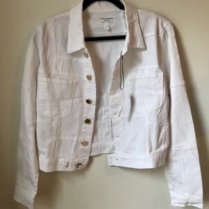 Frame Denim patchwork cropped denim jacket